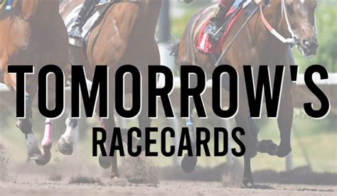 Tomorrow's racing cards sporting life Racing